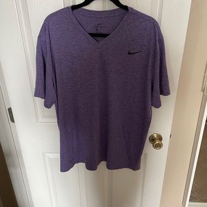 Purple Nike V-Cut DriFit T-Shirt